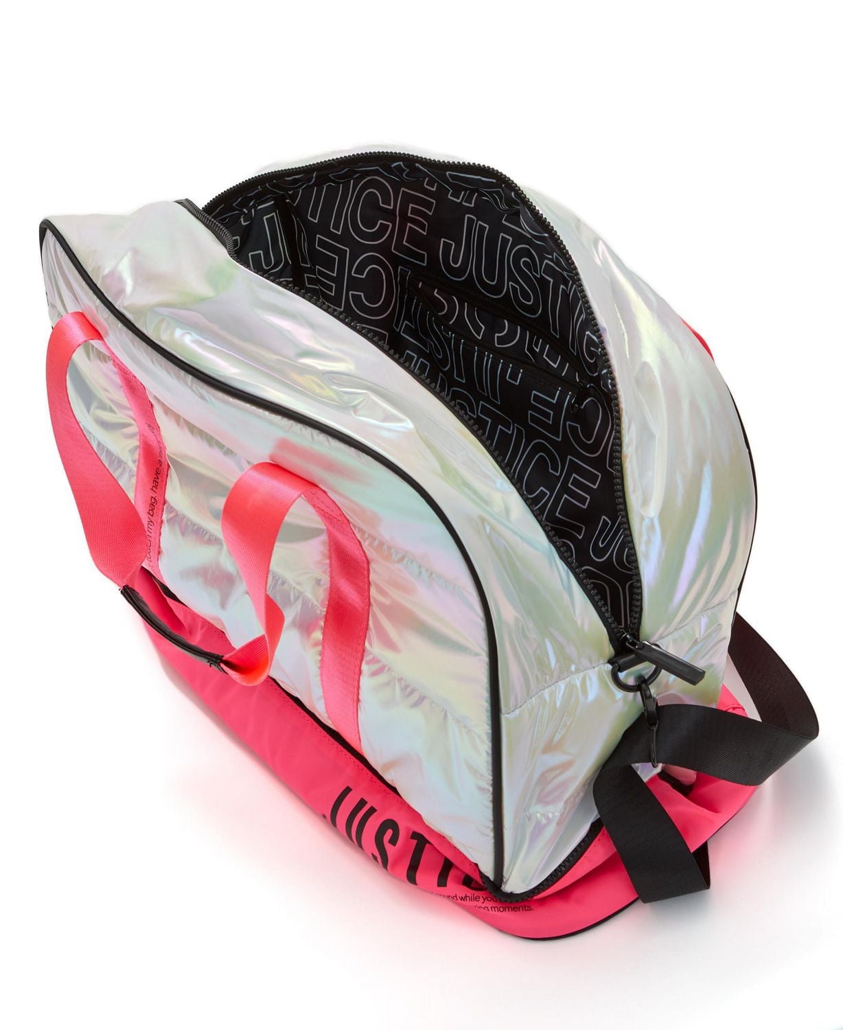 Justice Color Blocked Duffel Bouffante en nylon brillant