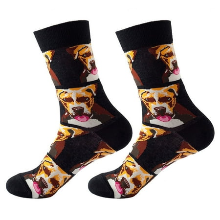 

Women Socks Autumn And Winter Dog Printed Medium Stockings Soft Cozy Socks