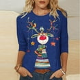 thumbnail image 2 of Funicet Blouses pour Femmes Mode, Blouses pour Femmes, T-Shirt Imprimé de Noël Manches 3/4 Col Rond Décontracté, Blouses pour Femmes Mode, T-Shirts pour Femmes, 2 of 4