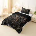 thumbnail image 3 of Feelyou American Flag Pike Fish Twin Comforter Sets for Men Women Kids, Forest Wildlife Bedding Set, Black Brown, Black Reversible, 2-Piece, 3 of 6