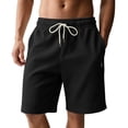 thumbnail image 5 of EOYWHK Golf Shorts with Pockets Elastic Waist Drawstring Mens Golf Shorts Soft Lightweight Breathable for Hiking Camping Travel Casual Wear Black, Size S, 5 of 7