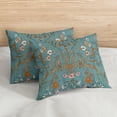 thumbnail image 3 of Sweet Jojo Designs Boho Floral Wildflower Blue and Orange Girl Queen Duvet Cover Bedding Set 3 Piece, 3 of 6