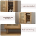 thumbnail image 6 of Conate Kitchen Sideboard Cabinet with Glass Doors, Rattan Sideboard Buffet Cabinet with Adjustable Shelf for Dining Living Room Hallway, 6 of 8