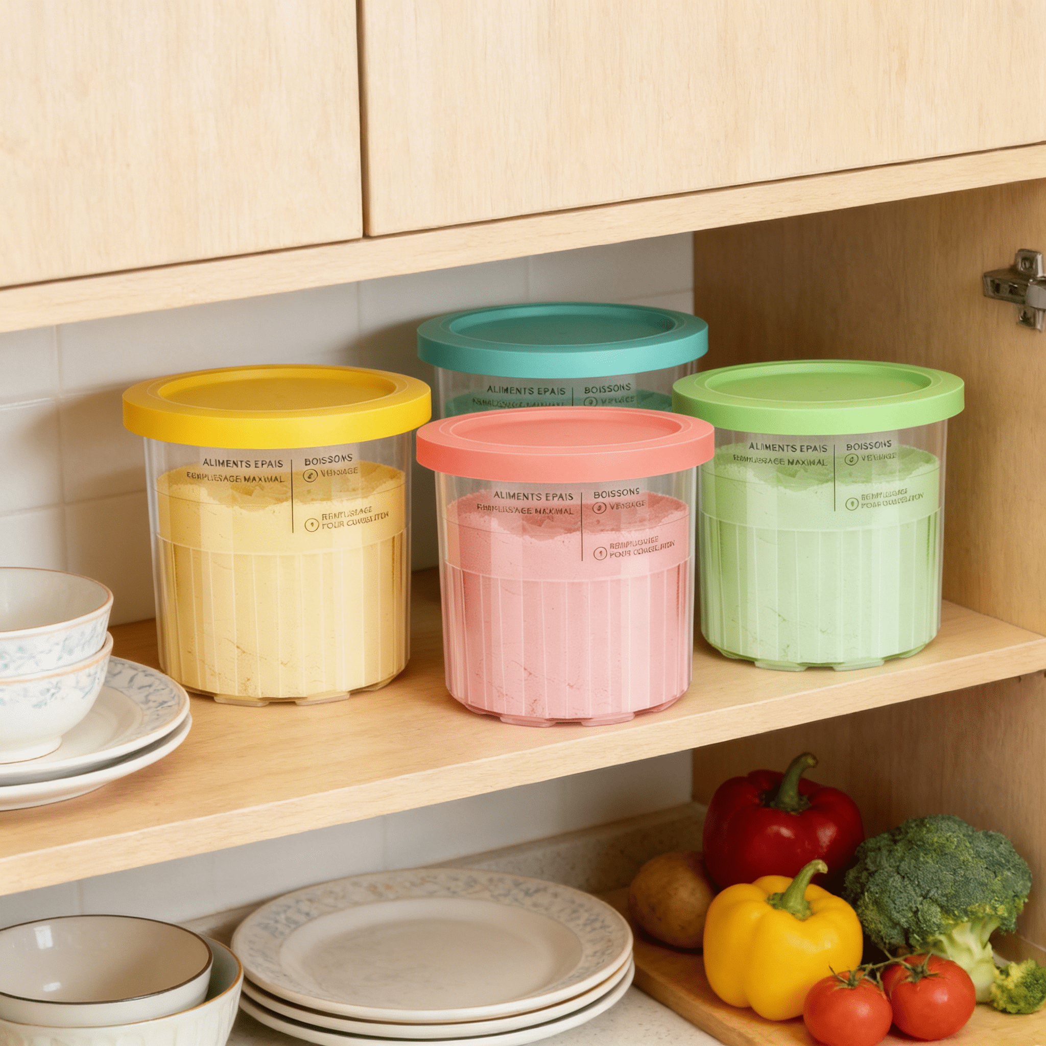 ACDANC 2026 New Compatible 24Oz Creamy Deluxe Pints and Lids,Bpa-Free,Dishwasher Safe,11-In-1 Xl Family Size Storage Containers for Ice Cream Maker