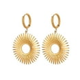 thumbnail image 6 of NICKSUN 18K Gold Plated Statement Earrings For Women, Circular Hollow Flowers Earring Large Stud Earrings Hypoallergenic Stud, 6 of 6