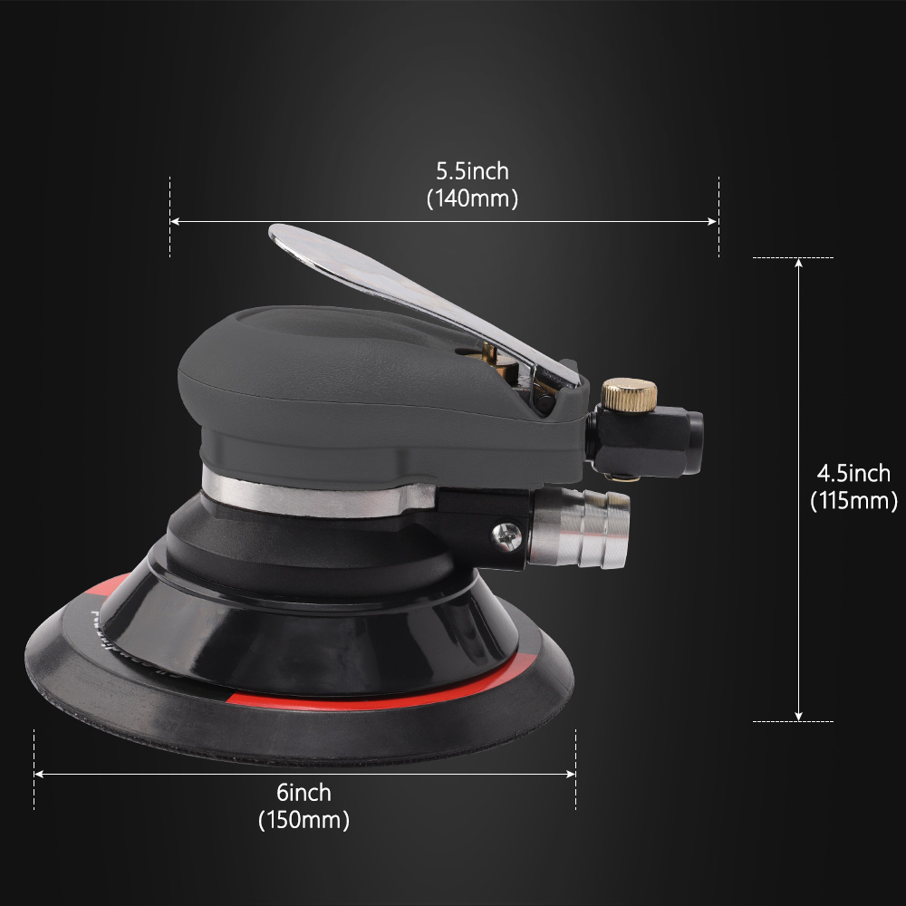 SPTA Random Orbital Sander 5" & 6" Pneumatic Palm Sander with Sandpapers Heavy Duty for Wood, Composites, Metal