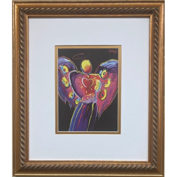 Peter Max "Angel With Heart" (sm) NEWLY CUSTOM FRAMED Pop Art Generic