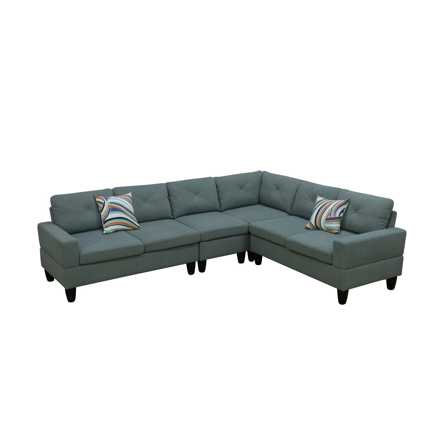Hommoo Sofa Set,Calico 4-Piece Couch Living Room Sofa Set,Sectional Couches for Living Room,Dendrobium Green