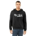 thumbnail image 2 of Daxton Adult Unisex Pullover USA Cities State Script Hoodie Fleece Sweatshirt, New York Black White, 3XL, 2 of 2
