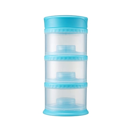 Innobaby Packin' Smart Stackable and Portable Storage System for Formula, Liquid, Baby Snacks and more. 3 Stackable Cups in Blueberry. BPA Free.