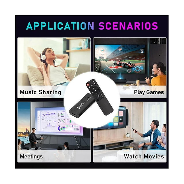Tv98 Tv Stick 1g+8g Android12.1 2,4g 5g Wifi Android Smart Tv Box 4k 60fps decodificador (enchufe de la UE)