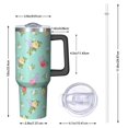 thumbnail image 2 of 40oz Pioneer Flower Floral Print Pattern Insulated Tumbler with Handle, BPA-Free Leak Proof Lid and Straws, Double Wall Vacuum, Hot 12h/Cold 34h, 2 of 6