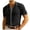 Black, variant on WREESH Men's Trendy Button Down Shirts Short Sleeve, Turn-Down Collar, Knitted Thin Shirt with Solid Print, Perfect for Casual Wear Beige
