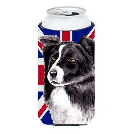 

Border Collie With English Union Jack British Flag Tall Boy bottle sleeve Hugger - 22 To 24 Oz.