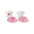 thumbnail image 2 of Miaouyo Baby Girl Birthday Outfit, Short Sleeve Embroidery Number Dog T-shirt with Tulle Skirt Summer Outfit, 2 of 9