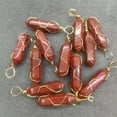thumbnail image 1 of HOOUN 100pcs Natural Red Jasper Stone Pillar Shape Handmade Golden Iron Wire Pendants, 1 of 3