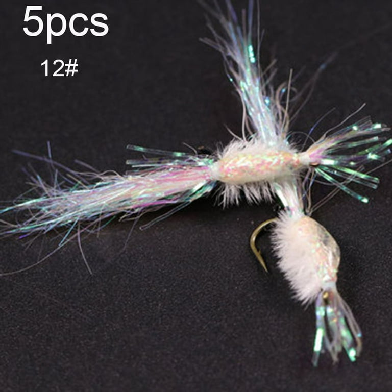 5pcs Hot Artificial Swimbaits Treble Hooks Flies Lure Bionic Bait Fly Trout Fishing Lures Shrimp Streamer Fly