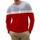 thumbnail image 2 of Blusas y camisas de manga larga con cuello redondo para hombre, blusa informal de manga larga con cuello redondo y estampado, camiseta tipo jersey para hombre., 2 of 4
