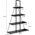 thumbnail image 4 of IdealHouse Sailboat Shaped Bookshelf, 4-Tier Ladder Book Shelf, Nautical Storage Shelves, Space-Saving Freestanding Organizer for Living Room, Office, Black, 4 of 8