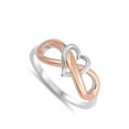 thumbnail image 4 of CHOOSE YOUR COLOR Heart Infinity Two Tone Cutout Love Ring 925 Sterling Silver Band Jewelry Female Size 5, 4 of 4