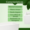thumbnail image 4 of Maceta Rectangular Jara 61 x 20 cm Blanca de Plástico con Drenaje para Plantas, 4 of 6