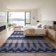 thumbnail image 3 of ODIKA 9'x12' Navy Ivory Geometric Ellipse Washable Area Rug Design Contemporary Artistic Interpretation Non-Slip, Chair-Friendly for Dining Room, Basement, Large Office, 3 of 7