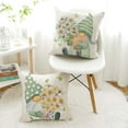 thumbnail image 4 of Spring Outdoor Throw Pillow Covers 18x18 Set of 4 Decorative Cushion Cases Home Décor Decorations for Patio Couch Chair Sofa,Green Daisy Floral Gnomes, 4 of 5