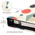 thumbnail image 3 of FORMRS 3 Ring Photo Album 4"x6" Self Adhesive Large Capacity PU Leather Cover, Red Geometric, 3 of 8