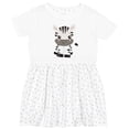 thumbnail image 3 of Inktastic Cute Zebra, Safari Animals, Jungle Animals, Wild Animals Girls Toddler Dress, 3 of 5