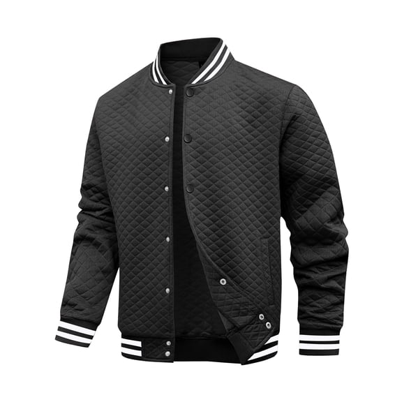 Colsmile Mens Varsity Jacket Lightweight Outerwear Jacket Causal Waffle Letterman Bomber Jackets Baseball Coat