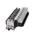thumbnail image 3 of U.S. Solid 1/4" NPT 4V210-08 8 Integrated Electric Pneumatic Solenoid Valve Manifold Base DC 24V 5 Way 2 Position, 3 of 5