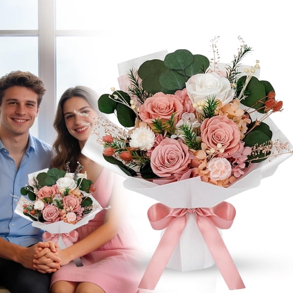 Forever Flowers,Roses Mixed Bouquet for Mother's Day,Flowers for Delivery,Preserved Flowers Birthday Valentine's Day Gift for Women Mom Wife Grandma Her(#001)
