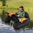 thumbnail image 4 of Costway Inflatable Float Tube with Adjustable Fishing Rod Holder Fish Hook Stator Flippers Orange, 4 of 10