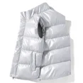 thumbnail image 3 of Nueva chaqueta sin mangas para hombre, chaleco de moda, chaquetas acolchadas de algodón con bolsillos cálidos para invierno, chaleco blanco y negro para hombre 5Xl, 3 of 5