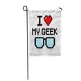 thumbnail image 1 of KDAGR Green Day Text I Love My Geek with Heart and Glasses in Pixel Style Pink Girl Be Garden Flag Decorative Flag House Banner 28x40 inch, 1 of 1