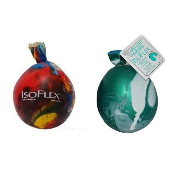 Isoflex Hand Therapy and Exercise Ball. 2 Pack . Ideal for Stress Relief - Hand and Wrist Exercise for ADD/ADHD - for All Ages (Assorted Colors)