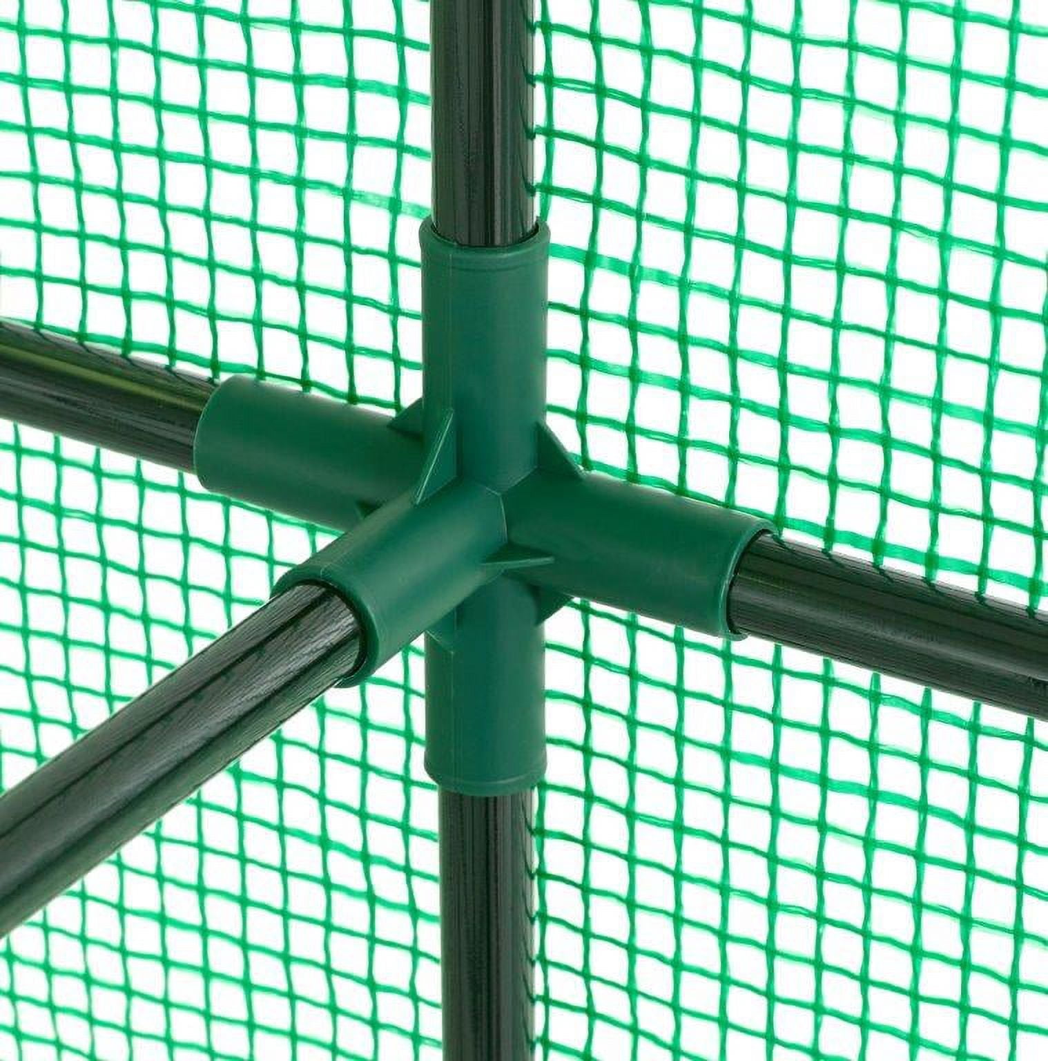 Machrus Ogrow Deluxe Walk-In Greenhouse with 2 Tiers and 12 Shelves - Green Cover