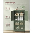 thumbnail image 3 of CZMJY Bathroom Floor Storage Cabinet, Bathroom Storage Unit, Freestanding Cabinet with 2 Drawers and 2 Doors, Adjustable Shelf, 11.8 x 23.6 x 43.3 Inches, Forest Green, 3 of 7