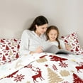 thumbnail image 6 of Homewish Merry Christmas Full Size Comforter Sets,Wild Xmas Reindeer Bedding Comforter Set,Red White Beige Bedding Sets For Boys Kids,Ultra Soft Home Decor Reversible,3 Pieces, 6 of 9