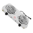 thumbnail image 1 of OULII Portable Electric Double Burner Stove for Kitchen Use with Temperature Control White Metal Stylish Design 7.87 x 4.92 inches, 1 of 8