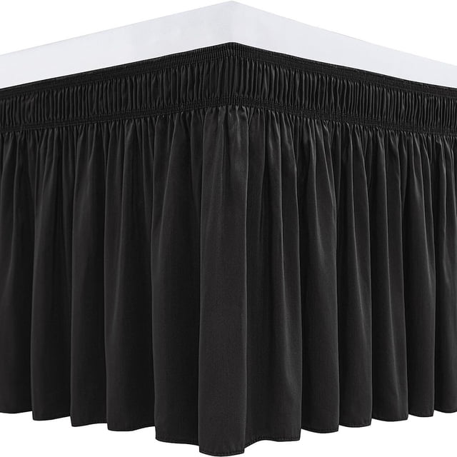 EASTIN Ruffled Grey King Size Bed Skirt Dust Ruffle for King Bed with 15” Drop Soft and Solid Microfiber Classic Style California King Silver Gray Bedskirts