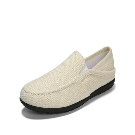 Fashion Mens Loafers Casual Boat Shoes Linen Slip On Driving Moccasins Breathable