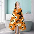 thumbnail image 6 of Spooky Icons Halloween Pattern Hooded Bath Towel，60"x35" for Ages 3 To 12 Kids, Quick Dry Lightweight Soft Microfiber Hood Beach Towel Cover Up for Kids, 6 of 7