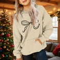 thumbnail image 1 of Cowsor Cute Hoodie for Teen Girls Trendy Bow Print Preppy Hooded Sweatshirts Kids Pullover Long Sleeve School Outfits, 1 of 7