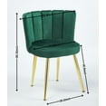 thumbnail image 2 of Modern Dining Chair(Set of 2 ) with Iron Tube Golden Color Legs, Modern Velvet Kitchen Chairs with Comfortable Petal Shaped Backrest,Comfy Vanity Chairs,for Dining Room,Living Room,Cafe,Green, 2 of 7