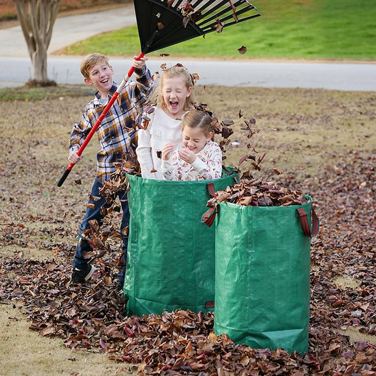 EJWOX 3 Pack Reuseable Garden Waste Bags 63 Gal Large Leaf Bag