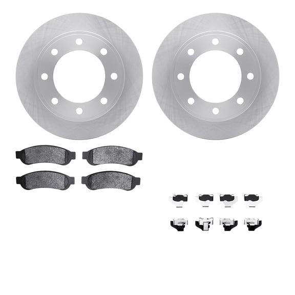 Dynamic Friction Company Rear Brake Rotors with 5000 Advanced Brake Pads includes Hardware 6512-99605