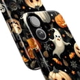 thumbnail image 2 of Halloween Pumpkin Ghost Phone Case, Cute Spooky Art and Spiderwebs, Seasonal Protective Cover for iPhone 17 16 15 14 13 12 11 Series, 2 of 6