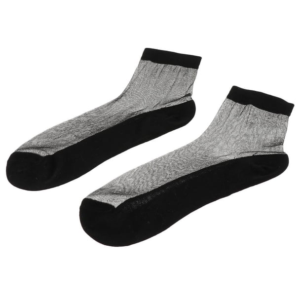 1 par de Calcetines ultrafinos de cristal para mujer Macarena cortos transparentes rojos y rosas