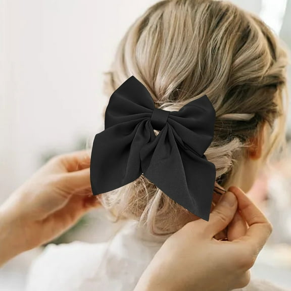 Solid Color Bow Clip Hair Accessories for Women - Cute Candy Color Hair Net for Back Hair Styling - and Playful Hair Fashion